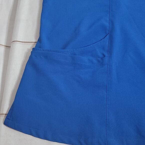 Womens Easy Stretch By Butter Soft Scrub Top Royal Blue Plus Size 2X - Picture 5 of 6